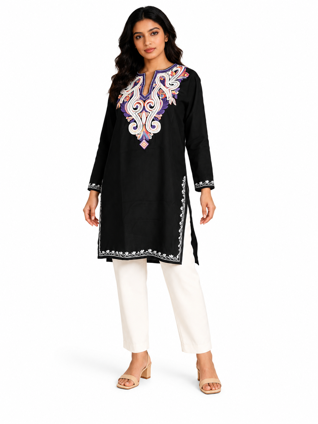 Noor : Aari embroidery summer kurti | Ebony